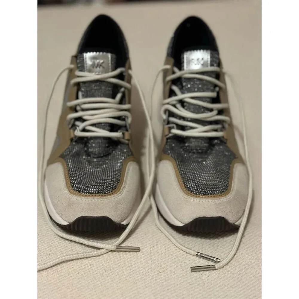 Michael Kors Liv Trainer Women's‎ Sneakers Gray Size 8 Casual Athletic